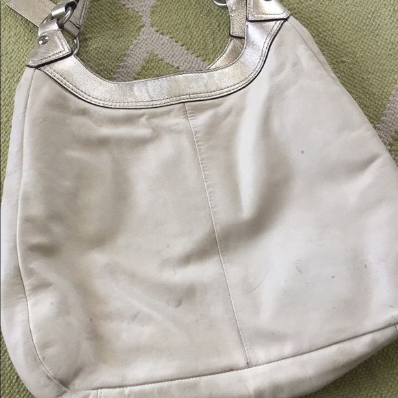 White Leather Coach Purse - Picture 4 of 9
